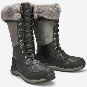 UGG Black and Gray Lace Up Boots